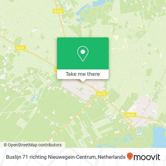 Buslijn 71 richting Nieuwegein-Centrum kaart