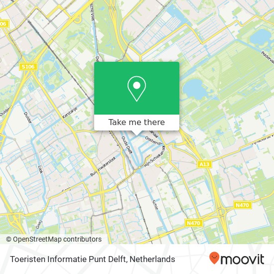 Toeristen Informatie Punt Delft kaart