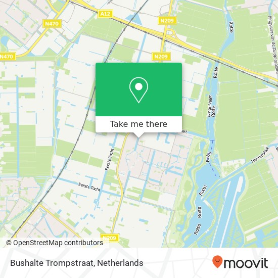 Bushalte Trompstraat kaart