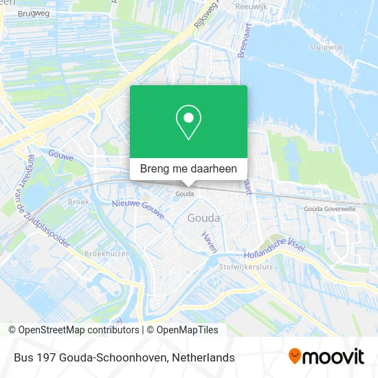 Bus 197 Gouda-Schoonhoven kaart