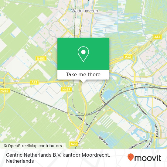 Centric Netherlands B.V. kantoor Moordrecht kaart