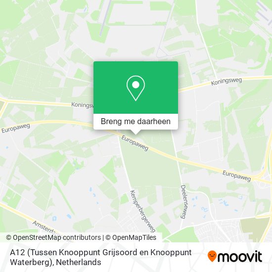 A12 (Tussen Knooppunt Grijsoord en Knooppunt Waterberg) kaart