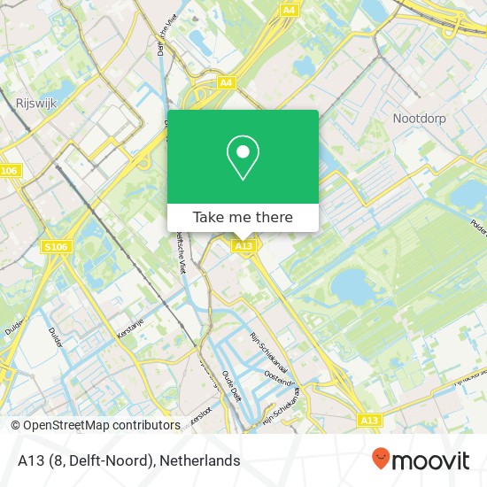 A13 (8, Delft-Noord) kaart