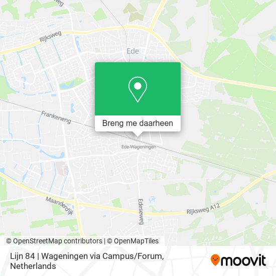 Lijn 84 | Wageningen via Campus / Forum kaart