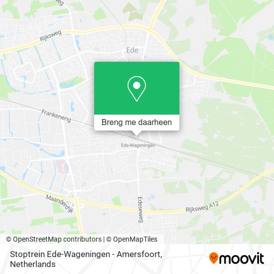 Stoptrein Ede-Wageningen - Amersfoort kaart