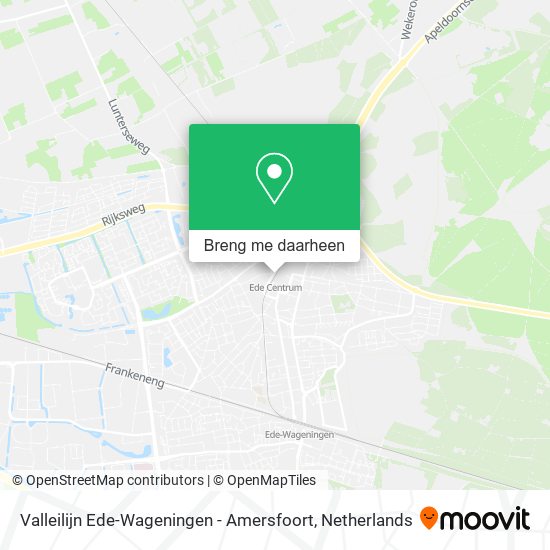 Valleilijn Ede-Wageningen - Amersfoort kaart