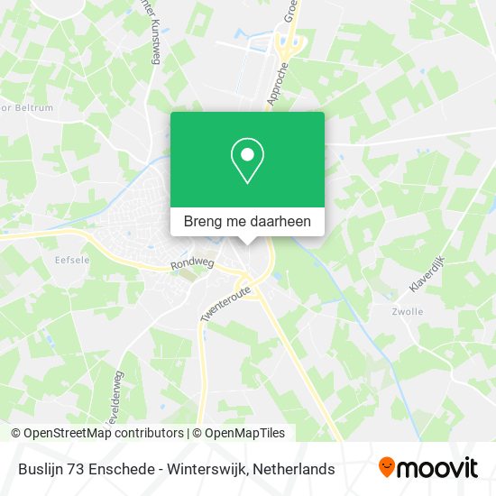Buslijn 73 Enschede - Winterswijk kaart