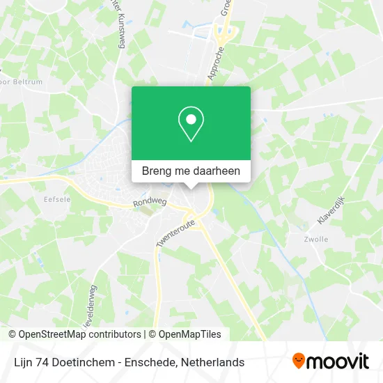 Lijn 74 Doetinchem - Enschede kaart