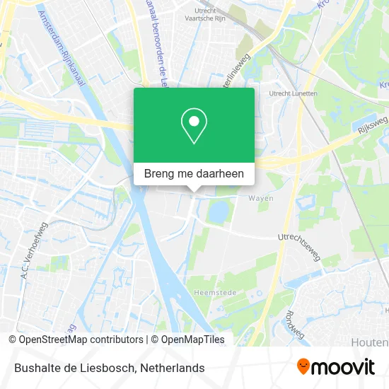 Bushalte de Liesbosch kaart