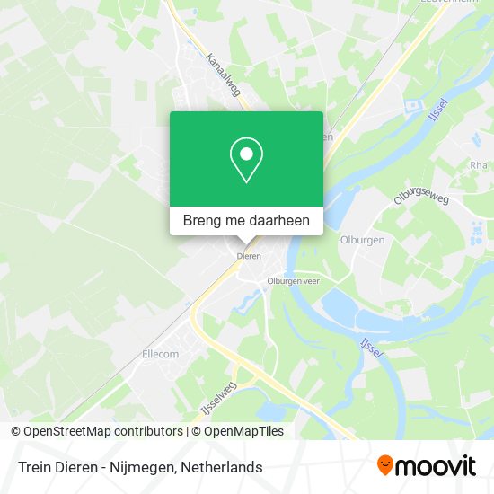 Trein Dieren - Nijmegen kaart