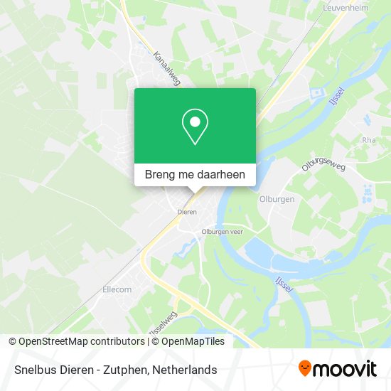 Snelbus Dieren - Zutphen kaart