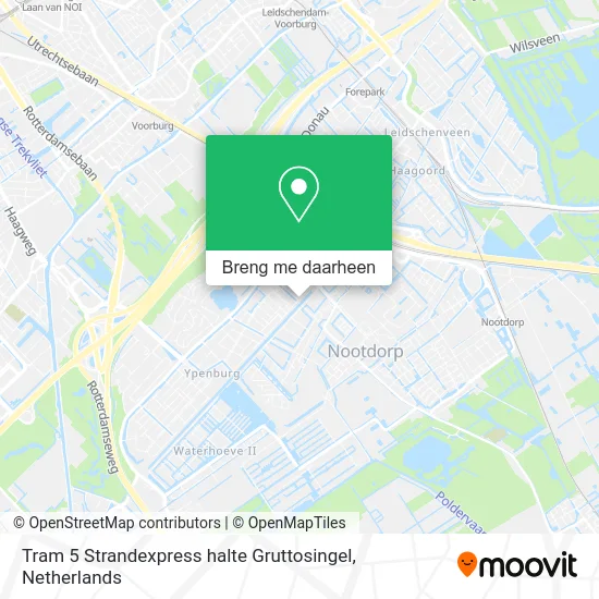 Tram 5 Strandexpress halte Gruttosingel kaart