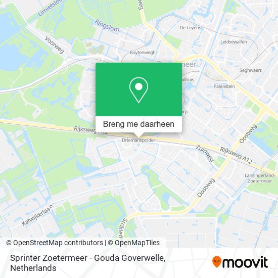 Sprinter Zoetermeer - Gouda Goverwelle kaart