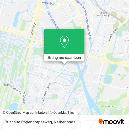 Bushalte Papendorpseweg kaart