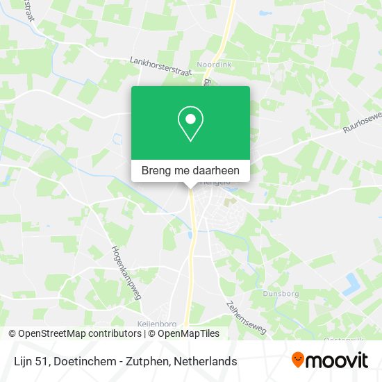 Lijn 51, Doetinchem -	Zutphen kaart