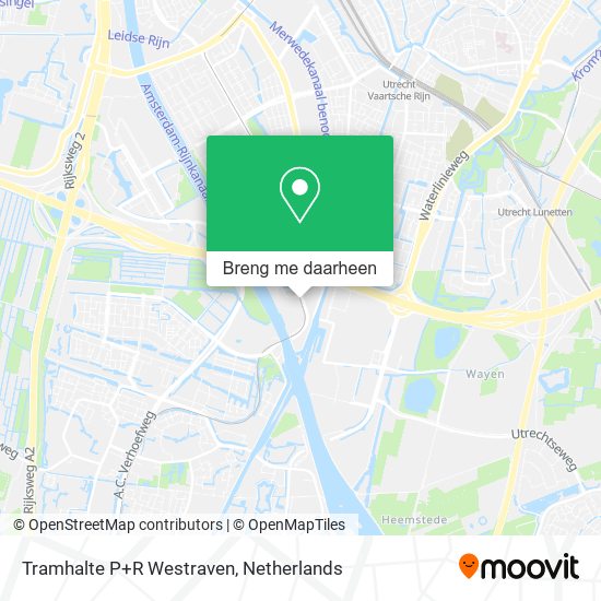 Tramhalte P+R Westraven kaart