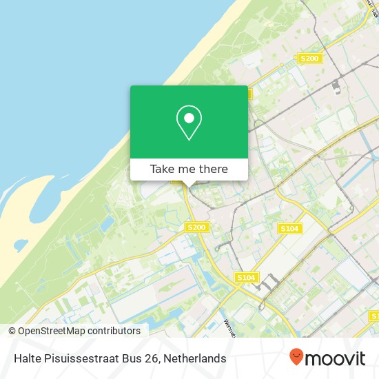 Halte Pisuissestraat Bus 26 kaart