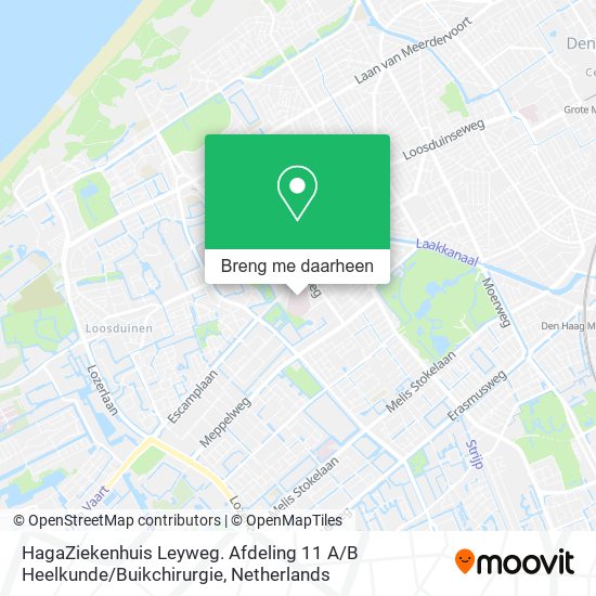 HagaZiekenhuis Leyweg. Afdeling 11 A / B Heelkunde / Buikchirurgie kaart