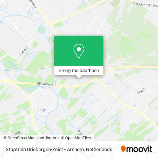 Stoptrein Driebergen-Zeist - Arnhem kaart