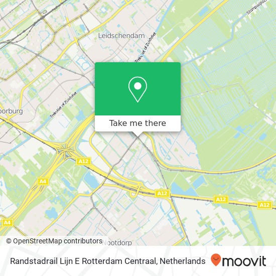 Randstadrail Lijn E Rotterdam Centraal kaart