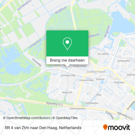 RR 4 van Ztm naar Den Haag kaart