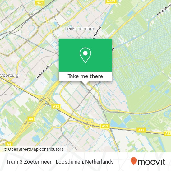 Tram 3 Zoetermeer - Loosduinen kaart