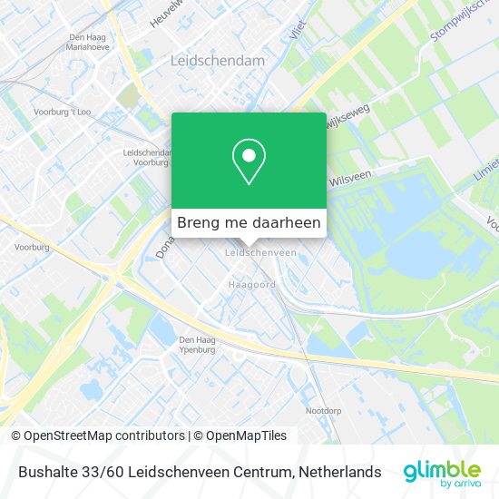 Bushalte 33 / 60 Leidschenveen Centrum kaart
