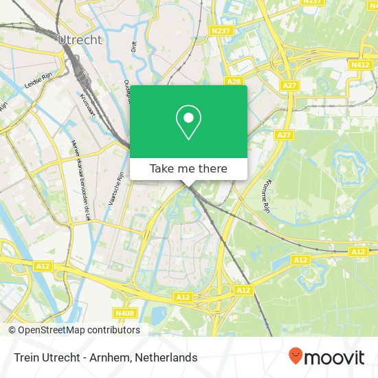 Trein Utrecht - Arnhem kaart