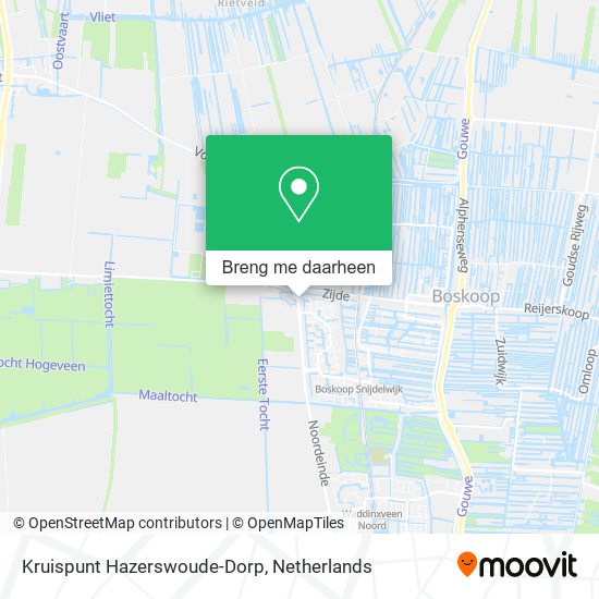 Kruispunt Hazerswoude-Dorp kaart