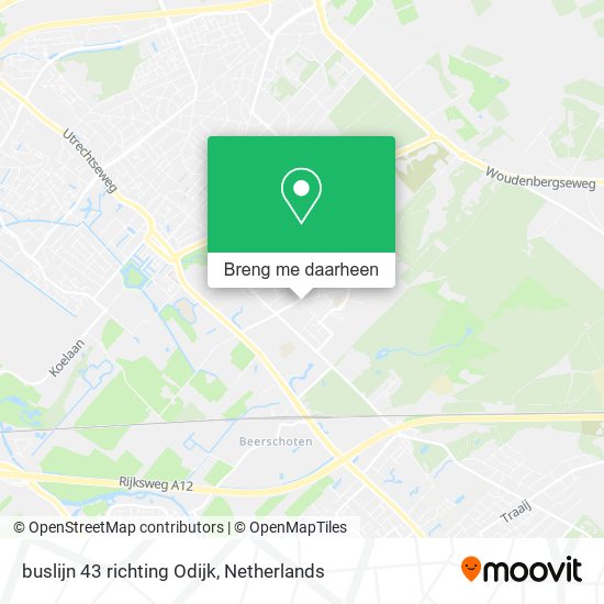 buslijn 43 richting Odijk kaart