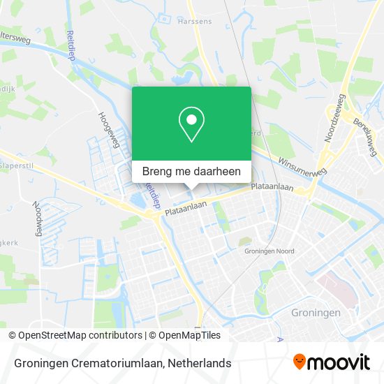 Groningen Crematoriumlaan kaart