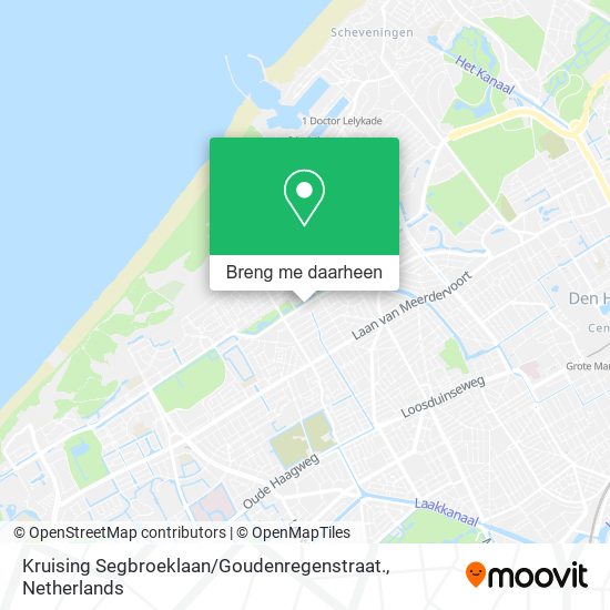Kruising Segbroeklaan / Goudenregenstraat. kaart