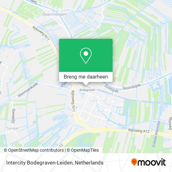Intercity Bodegraven-Leiden kaart