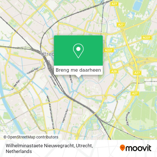 Wilhelminastaete Nieuwegracht, Utrecht kaart