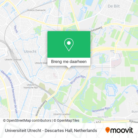 Universiteit Utrecht - Descartes Hall kaart