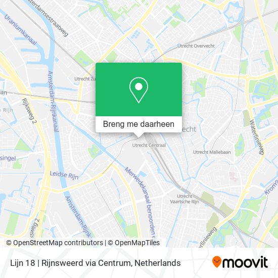 Lijn 18 | Rijnsweerd via Centrum kaart