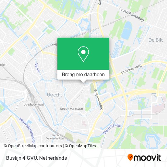 Buslijn 4 GVU kaart