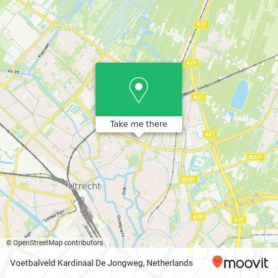 Voetbalveld Kardinaal De Jongweg kaart