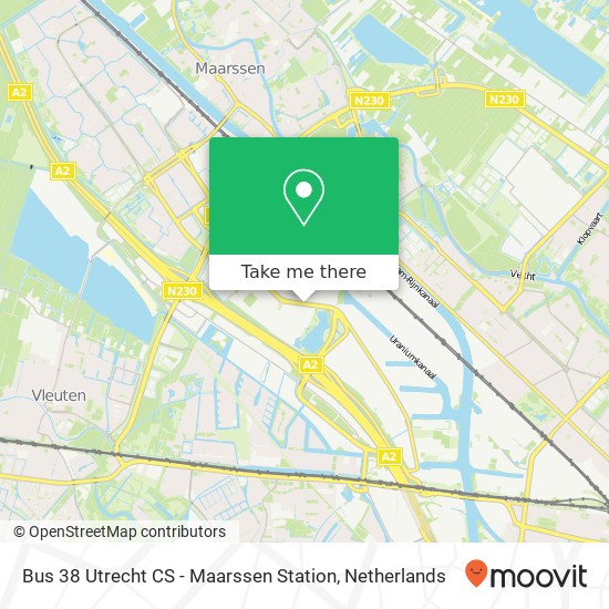 Bus 38 Utrecht CS - Maarssen Station kaart