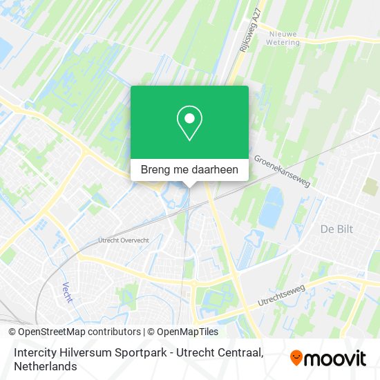 Intercity Hilversum Sportpark - Utrecht Centraal kaart