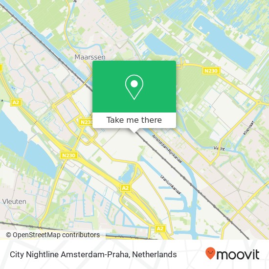City Nightline Amsterdam-Praha kaart