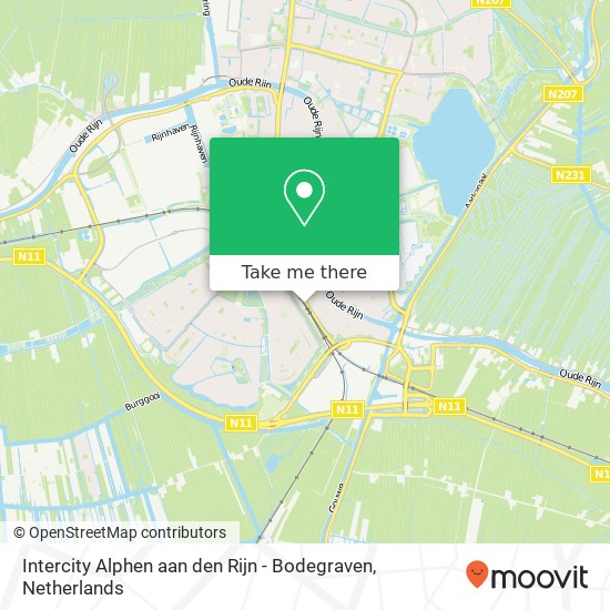 Intercity Alphen aan den Rijn - Bodegraven kaart