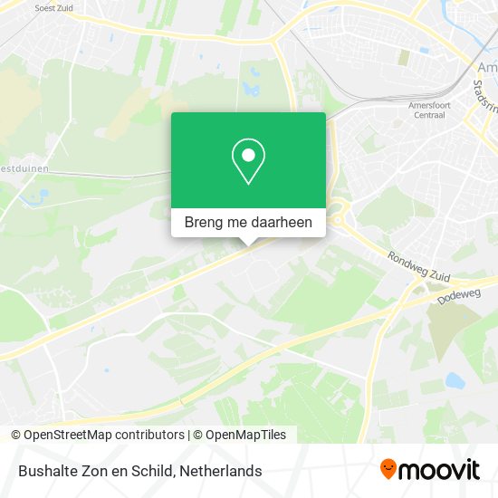 Bushalte Zon en Schild kaart