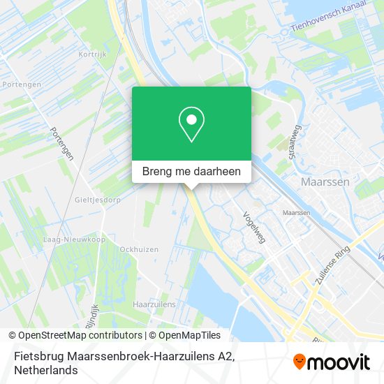 Fietsbrug Maarssenbroek-Haarzuilens A2 kaart