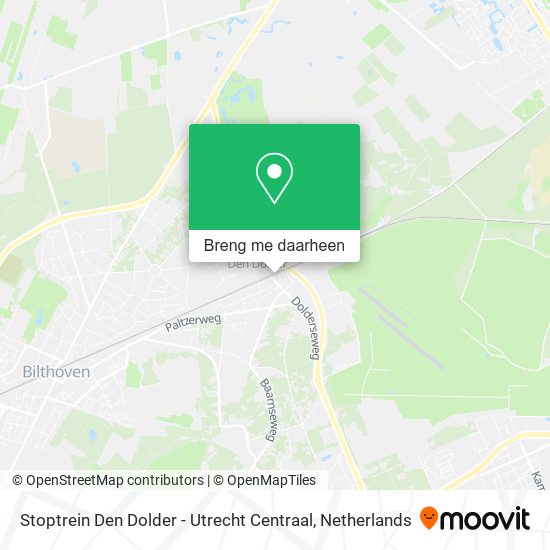 Stoptrein Den Dolder - Utrecht Centraal kaart