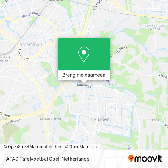 AFAS Tafelvoetbal Spel kaart