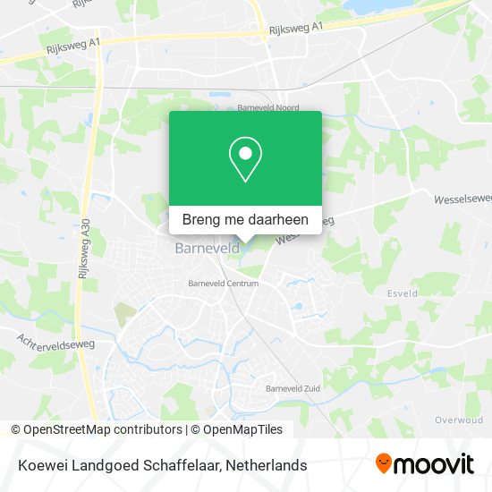 Koewei Landgoed Schaffelaar kaart