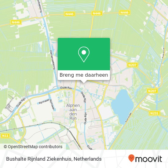 Bushalte Rijnland Ziekenhuis kaart