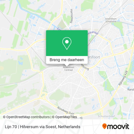 Lijn 70 | Hilversum via Soest kaart