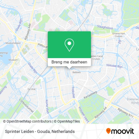 Sprinter Leiden - Gouda kaart